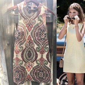 Suede shift dress 70s style